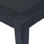 Detailaufnahme: Anthrazitfarbener Gartentisch in Rattan-Optik von vidaXL, Kunststoff.