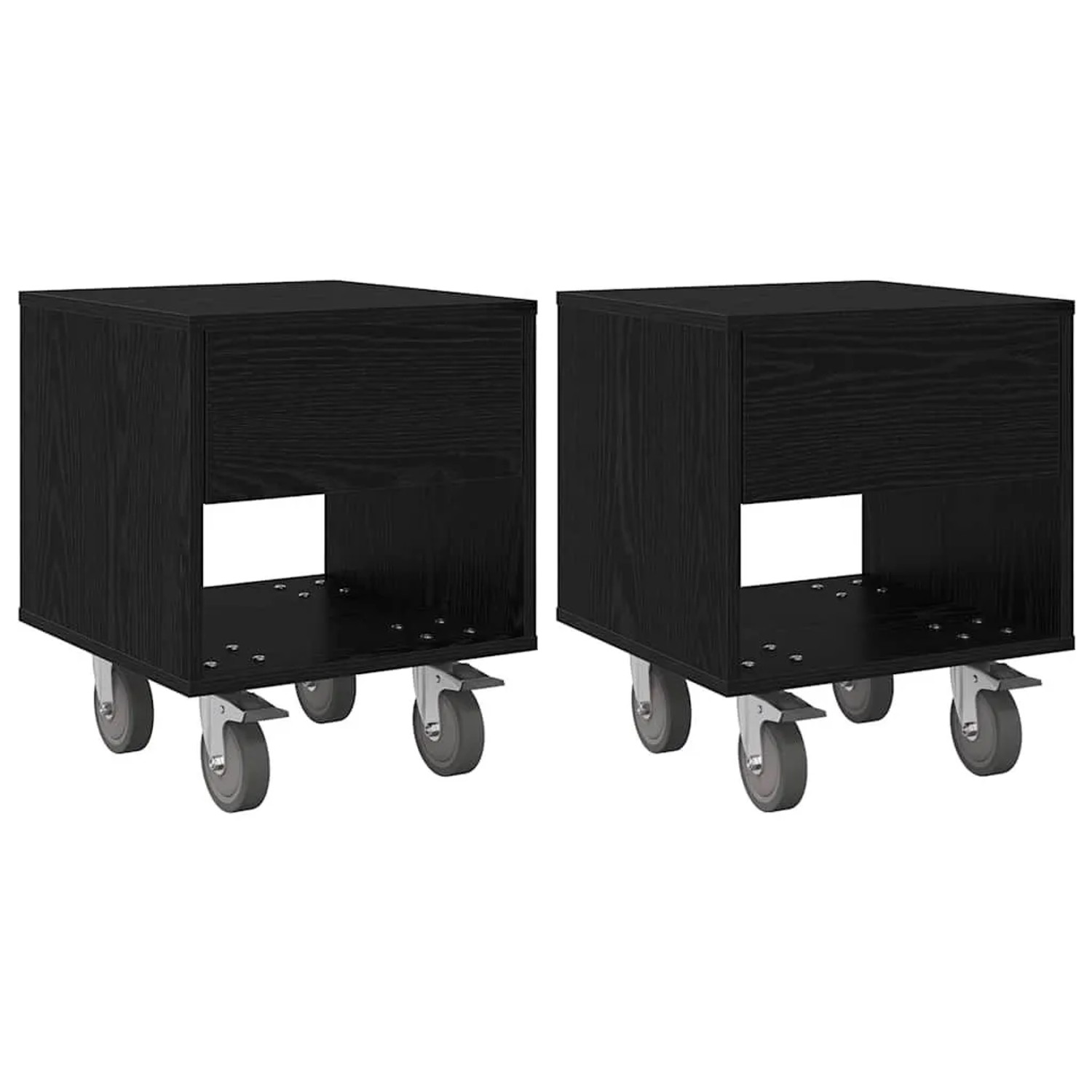 vidaXL Nachttisch 2 Stk Schwarz Eichen-Optik 40,5 x 40 x 48 cm 891059 günstig online kaufen