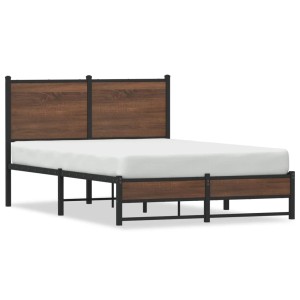 vidaXL Metallbett ohne Matratze Braun Eichen-Optik 120x200 cm 4007938
