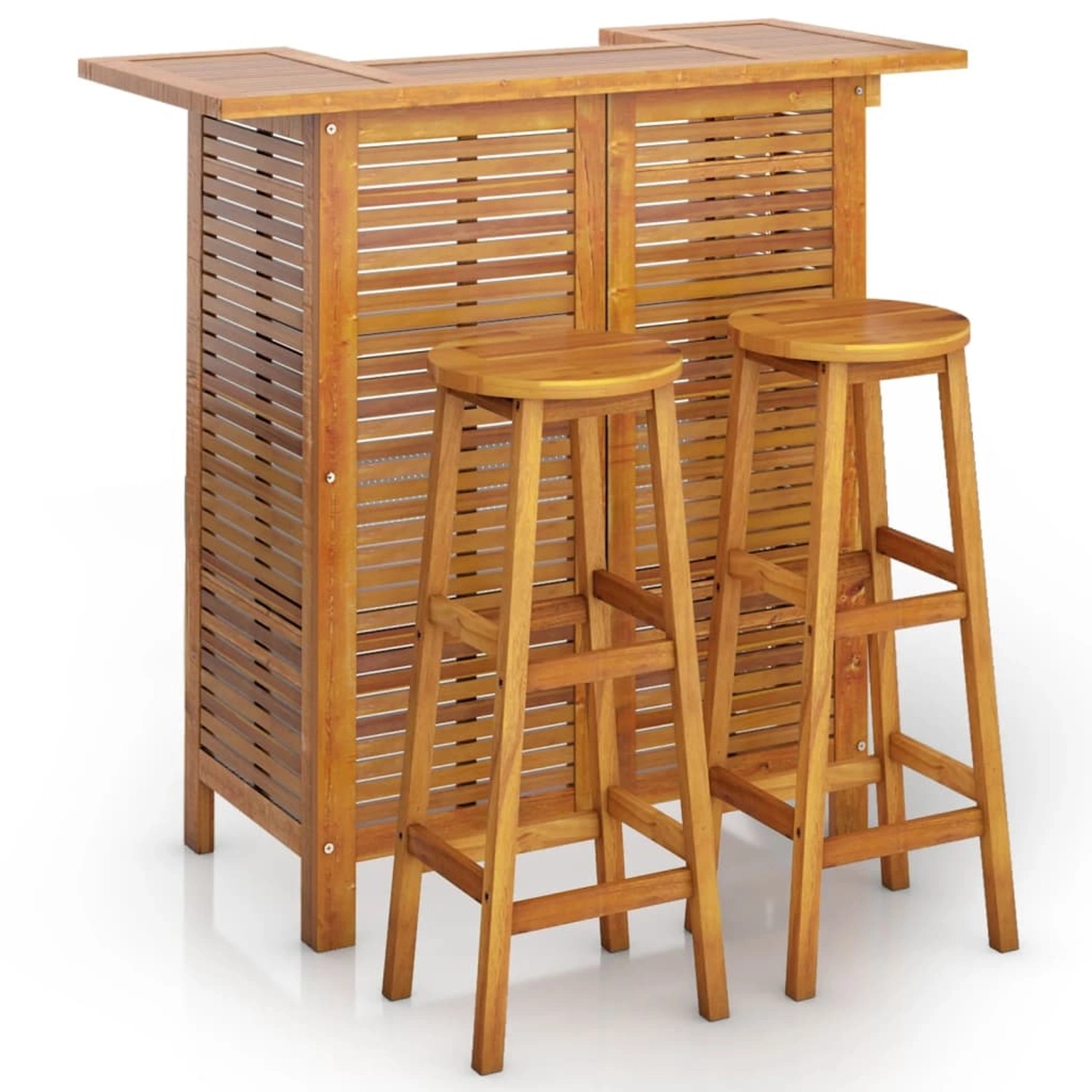 vidaXL 3-Tlg Gartenbar-Set Massivholz Akazie 3116000
