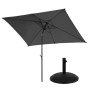 Svita Sonnenschirm Set, rechteckig, dunkelgrau, mit Schirmständer für Balkon und Garten.