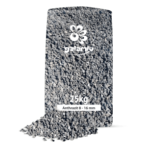 Galamio Lavamulch Anthrazit, 8-16 mm, 25 kg Sack. Dekorative Beetabdeckung für den Garten.
