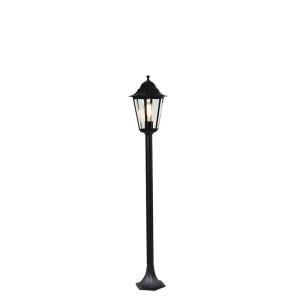 Schwarze QAZQA Außenlaterne New Orleans, 120 cm hoch, für Garten und Terrasse.