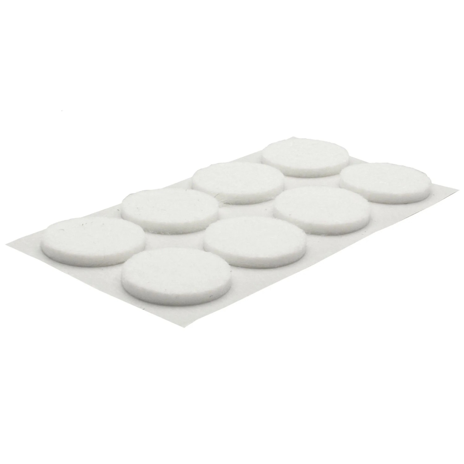 Wagner Softfilz-Pads, 24er Set, Ø 22mm, weiß. Möbelgleiter zum Schutz empfindlicher Oberflächen.