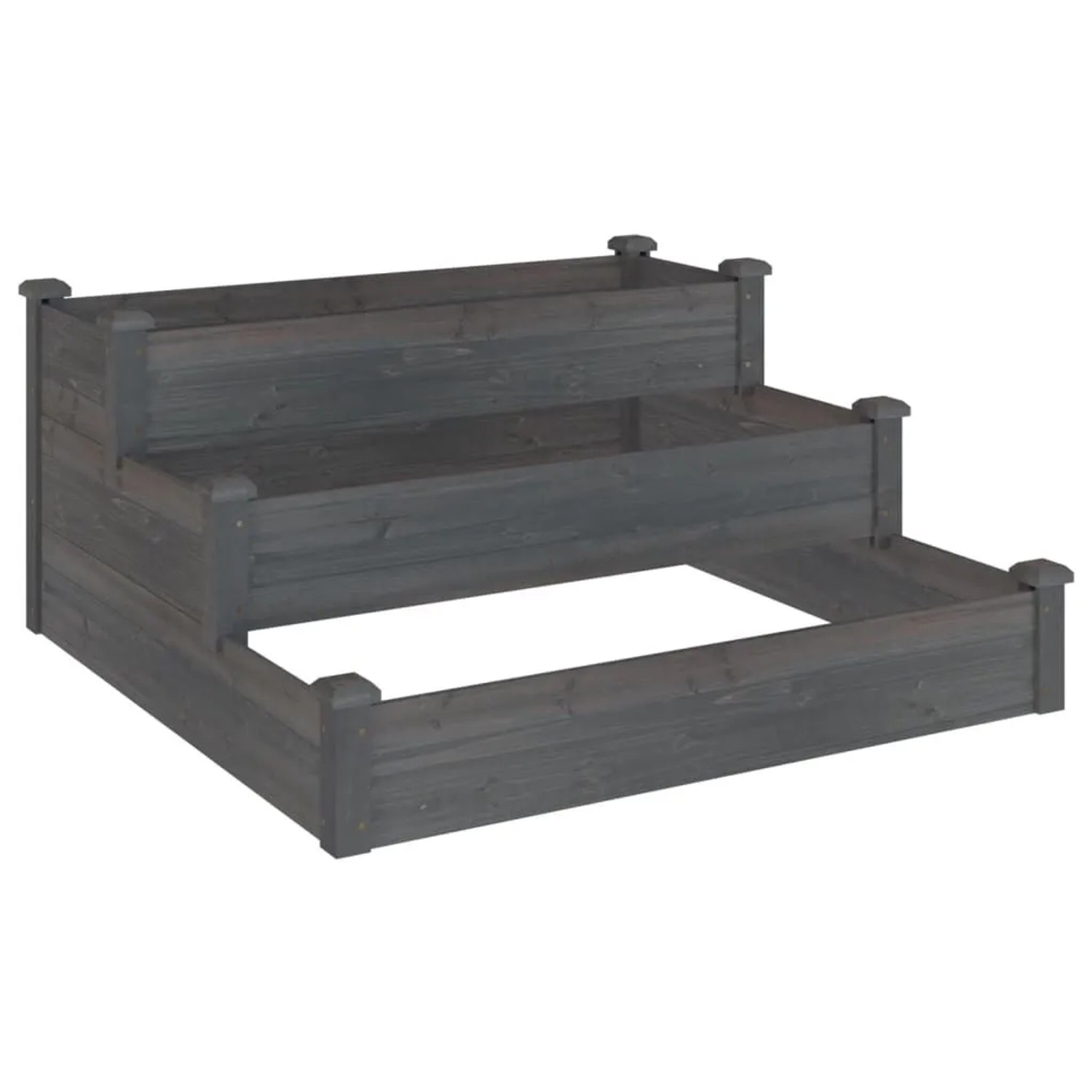vidaXL Hochbeet Grau 120x120x56 cm Massivholz Tanne 364306
