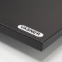 Detailansicht: Schwarze Vasner Infrarotheizung Citara T Tafelheizung (60x90 cm) mit Logo.