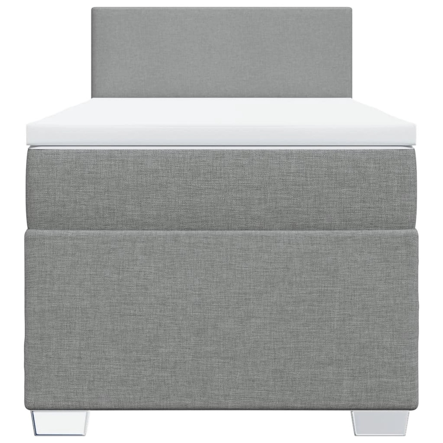 Hellgraues vidaXL Boxspringbett 80x200 cm mit Matratze und Kopfteil.