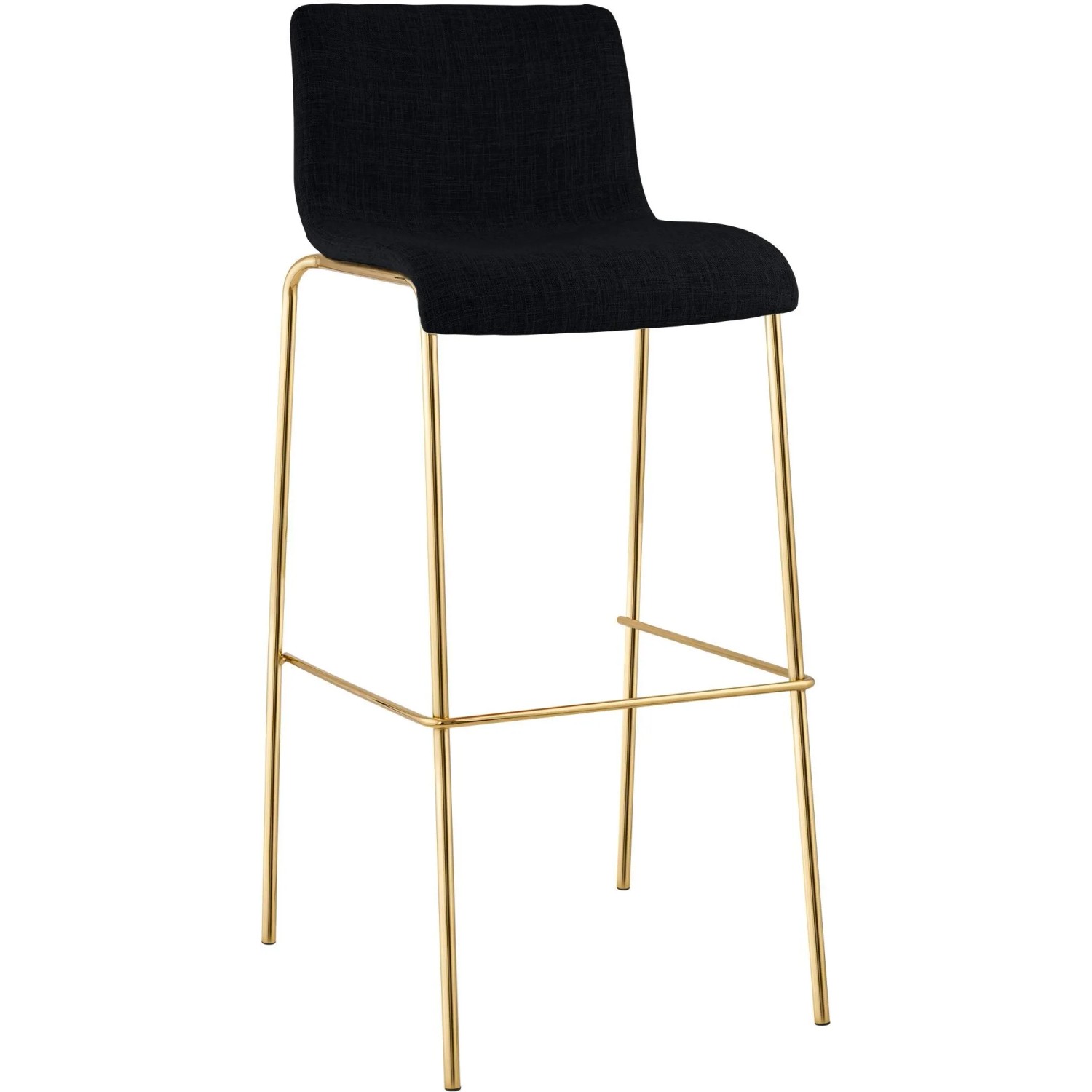 CLP Barhocker Hover Stoff Vierfußgestell Gold Schwarz