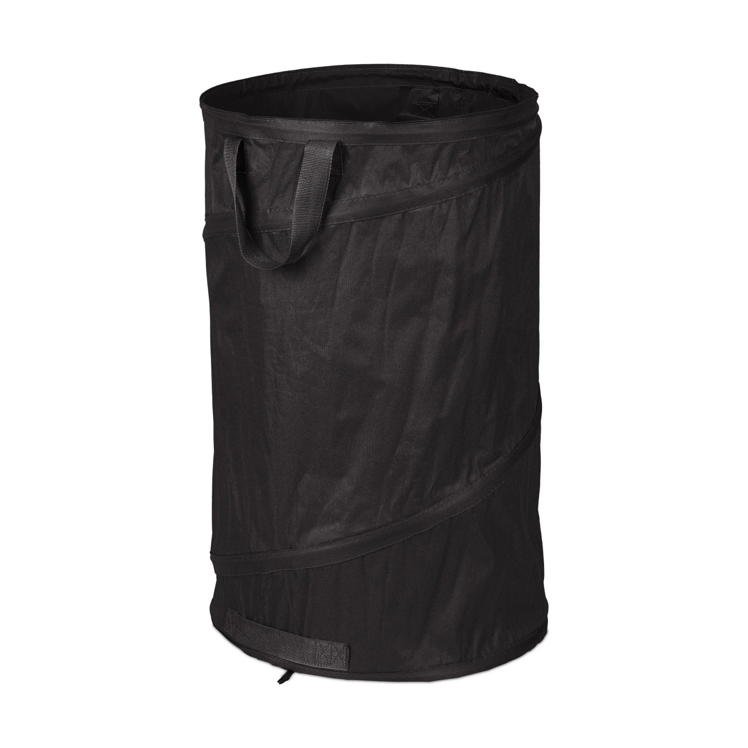 Relaxdays Laubsack 2er Set Polyester Schwarz Pop Up Selbststehend UV-beständig 120 L 72 cm x 45 cm 700 g