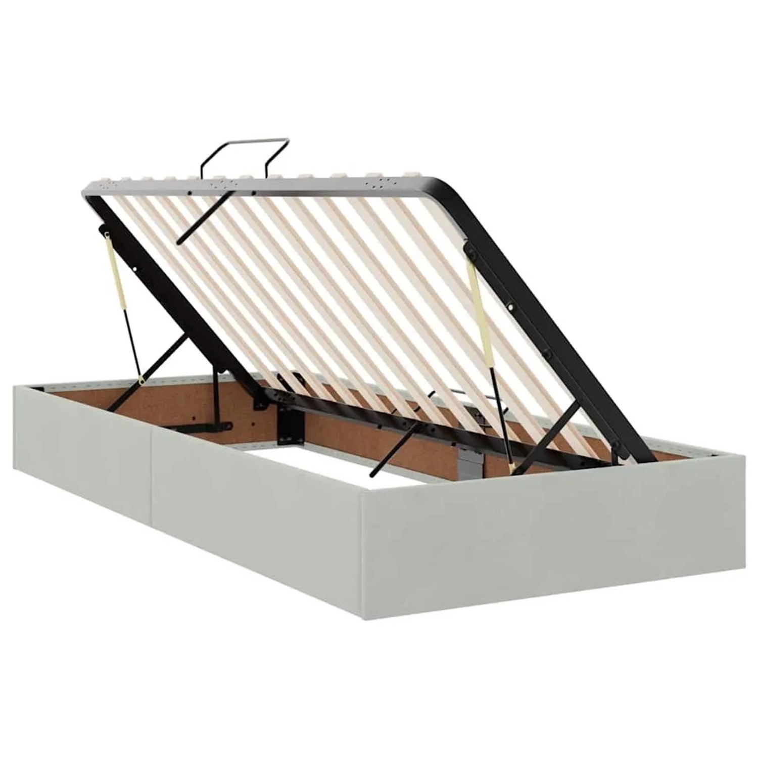 vidaXL Bett mit LED-Lichtleisten Hellgrau 200 x 200 cm Samt 3371639_8