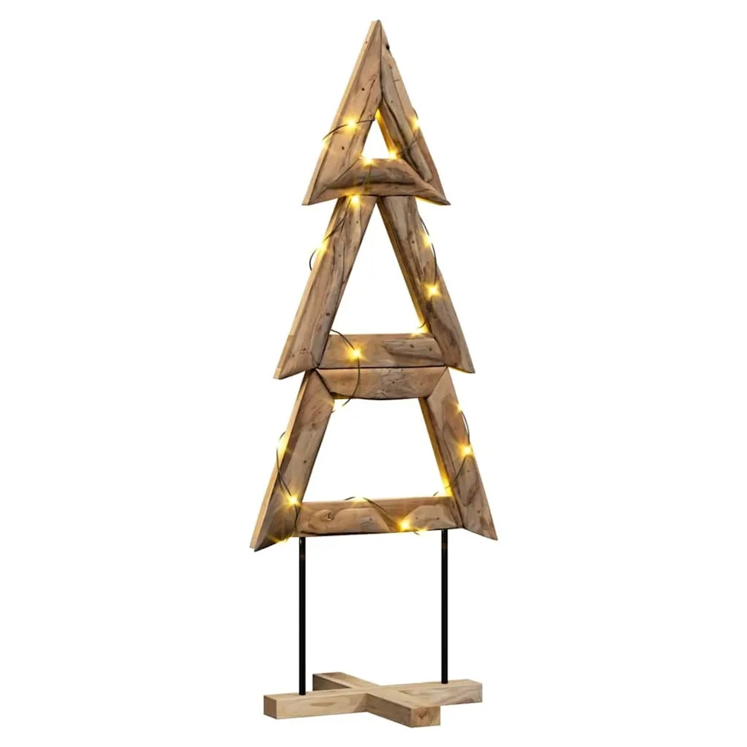 vidaXL Weihnachtsbaum mit Ständer Braun 150 cm Massivholz Teak 42017928
