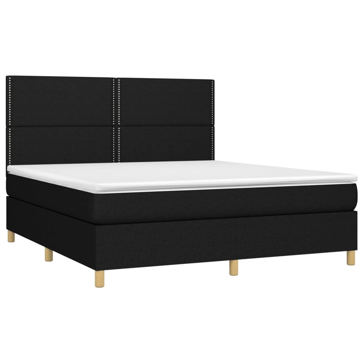 vidaXL Boxspringbett mit Matratze & LED Schwarz 180x200 cm Stoff 3135375 günstig online kaufen