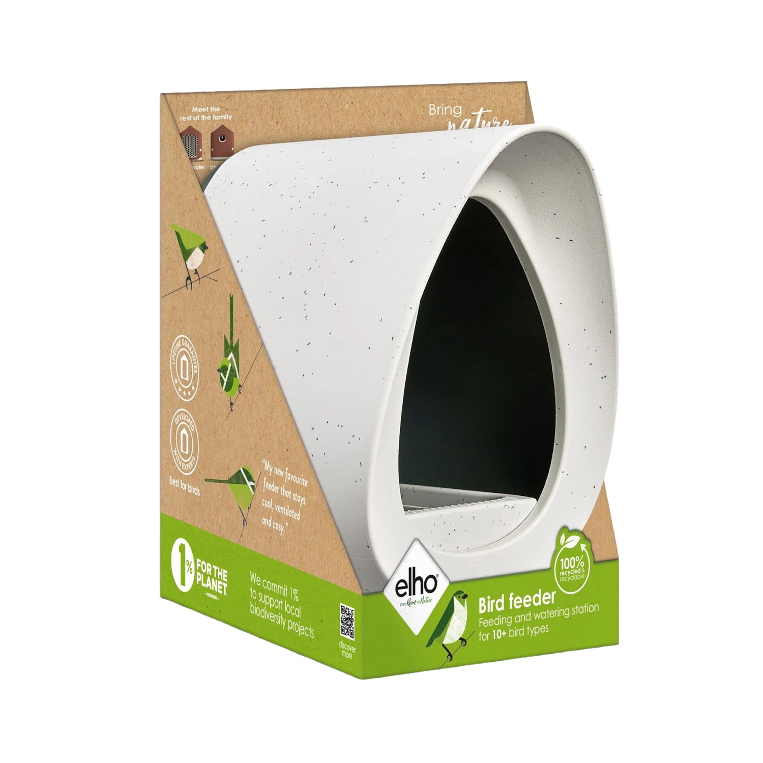 Elho Vogelfutterhaus Essential 18 cm Grau günstig online kaufen