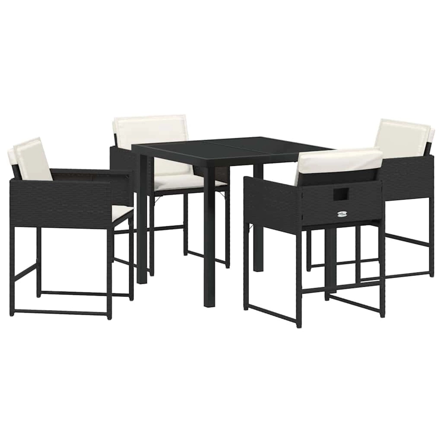 vidaXL Garten Essgruppe mit Kissen 5-Tlg Schwarz Poly Rattan 3380004 günstig online kaufen