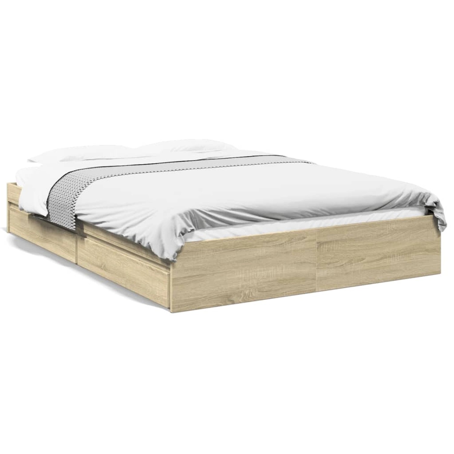 vidaXL Bettgestell mit Schubladen Sonoma-Eiche 150x200cm Holzwerkstoff 3280 günstig online kaufen