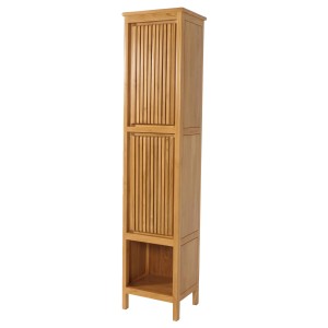 MCW Teak Hochschrank M70 mit 2 Türen und 5 Fächern für das Badezimmer.