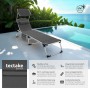 Tectake Aluminium Sonnenliege Lorella Gepolstert  Klappbar Wetterfest und Uv Beständig  200 x 60 50 x 115 cm Grau_2