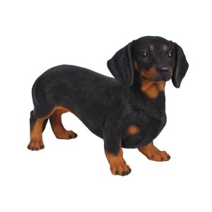 Deko-Figur: Dackel Hund, 50 cm, aus Polyresin für die Gartendekoration.