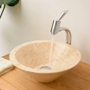 Wohnfreuden Marmor Waschbecken Caping 40 cm Creme