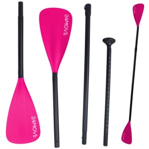 24Move Paddel Doppelpaddel 2in1 - SUP Stand Up Board- Kajak - Aluminium 230cm - Pink