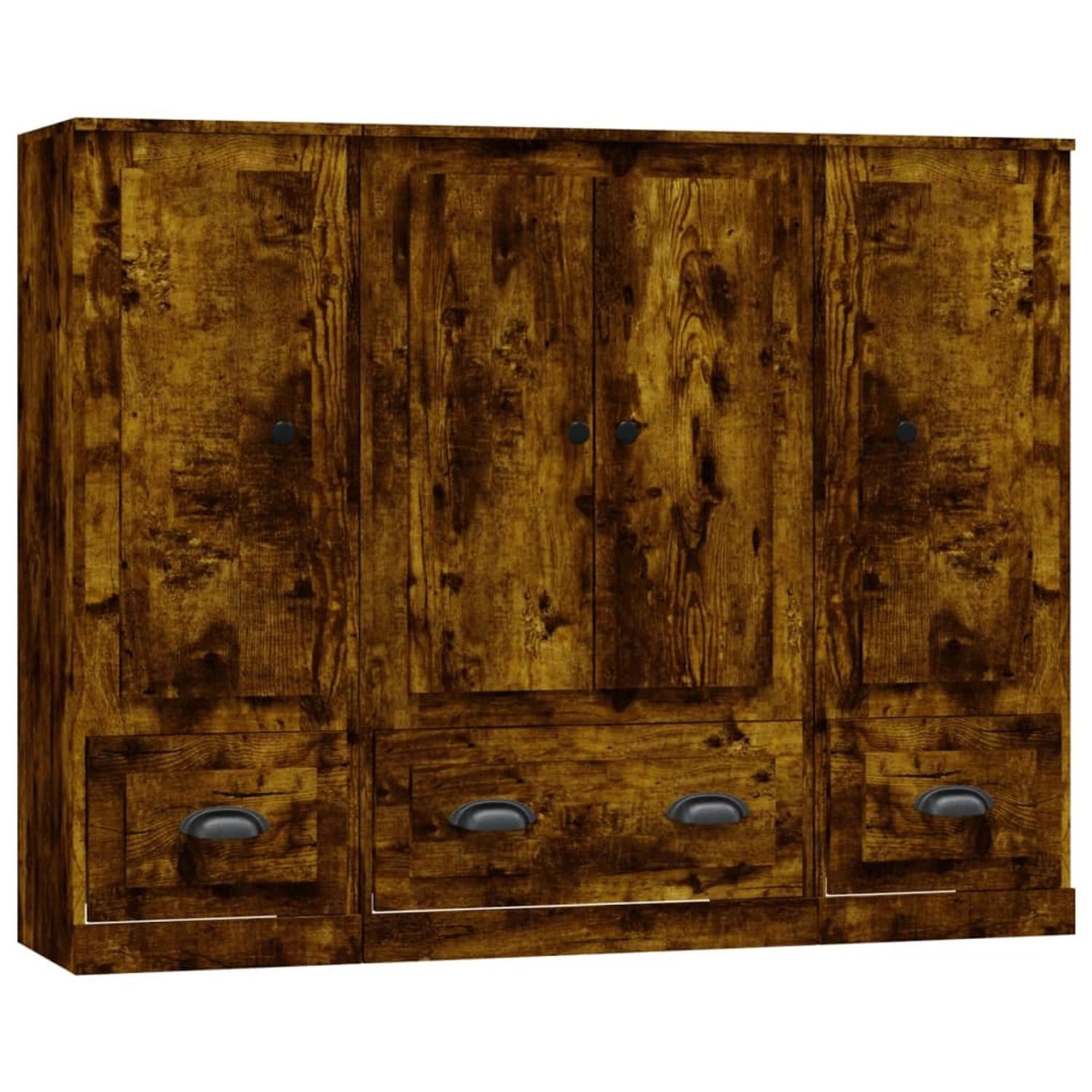 vidaXL Highboards 3 Stk. Räuchereiche Holzwerkstoff Modell 1