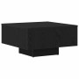 Moderner, quadratischer Couchtisch in Schwarz Eichen-Optik aus Holzwerkstoff, schlichtes Design.