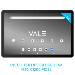 Vale Tablet V11E LTE, 27,9 cm (11 Zoll) Display, Grau Anthrazit Metallic.