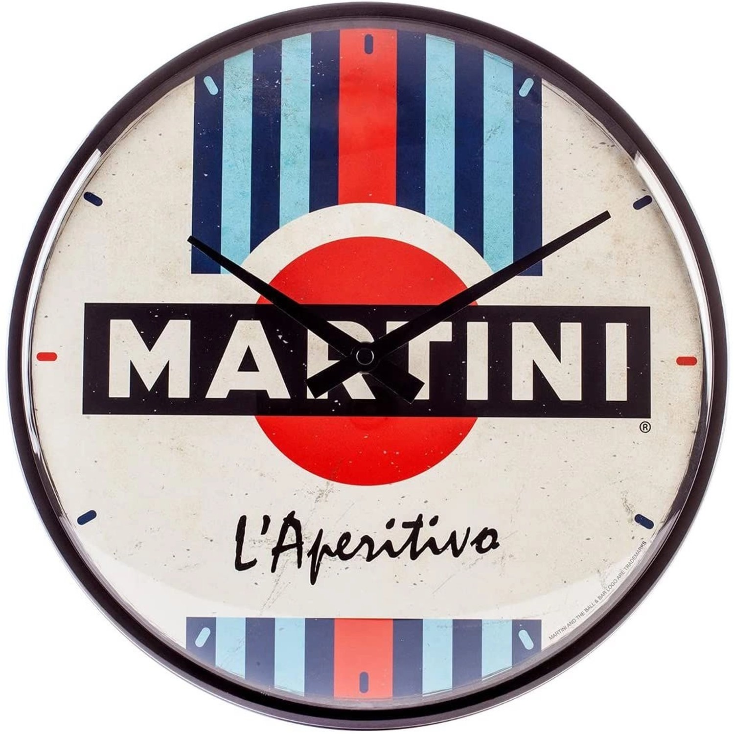 Nostalgic-Art Wanduhr Martini L Aperitivo Racing Stripes günstig online kaufen