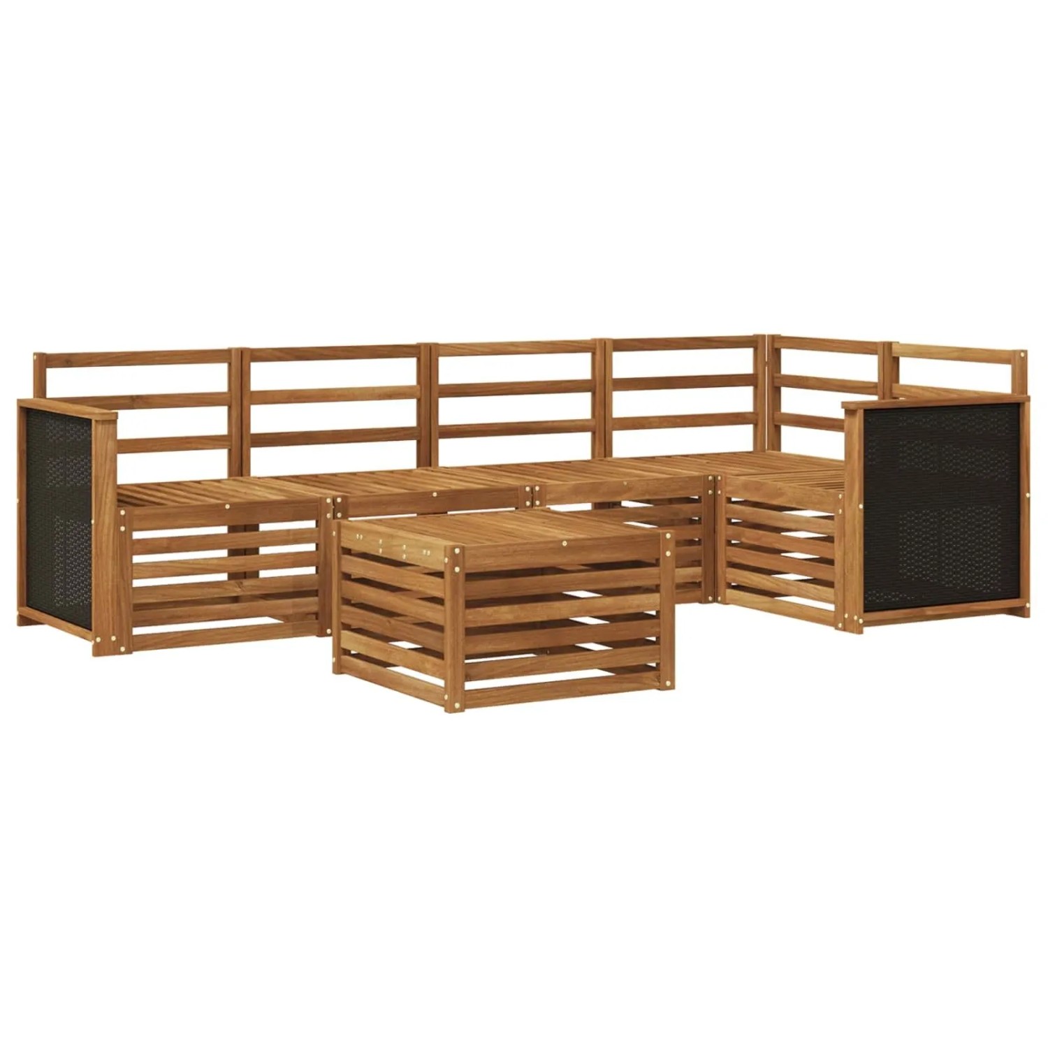 vidaXL Ecksofa Set 5 Stk Natur Massivholz Akazie 3384370