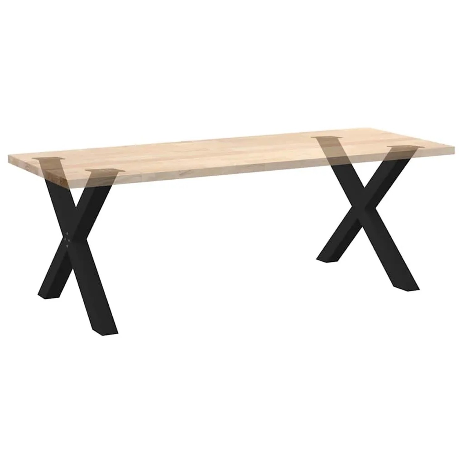 Schwarze vidaXL Esstischbeine in X-Form aus Stahl, 2er-Set. Möbelbeine für Esstische.