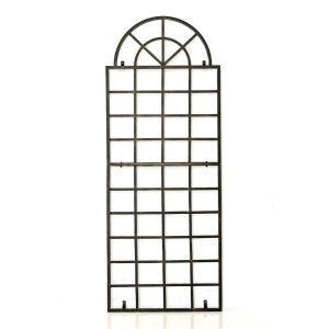 Bronzefarbenes Metall Rankgitter GUNNAR 70x180cm mit Bogen für Kletterpflanzen. Dekorative Rankhilfe für den Garten.