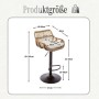 PXloue Barhocker 2er Set Höhenverstellbar mit Fußstütze und 360° Drehfunktion Barstuhl mit Metallgestell und Rattan Rückenlehne_9