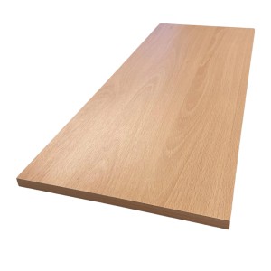 Möbelbauplatte in Buche Holznachbildung, 260x20x1,9 cm, ideal für Regale und Möbelbau.
