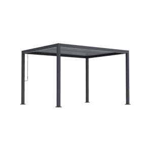 Anthrazitfarbene MWH Pergola C110 Series 3x4m mit verstellbaren Lamellen für Garten & Terrasse. Stabiler Aluminiumrahmen.