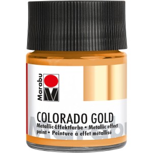 Marabu Metallic-Effektfarbe Colorado Gold, 50ml Flasche Metallic-Rotgold.