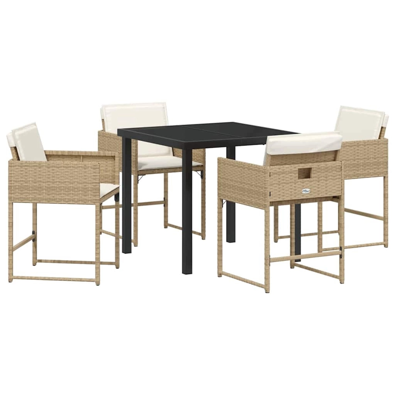 vidaXL Garten Essgruppe mit Kissen 5-Tlg Beige Poly Rattan 3380020 günstig online kaufen