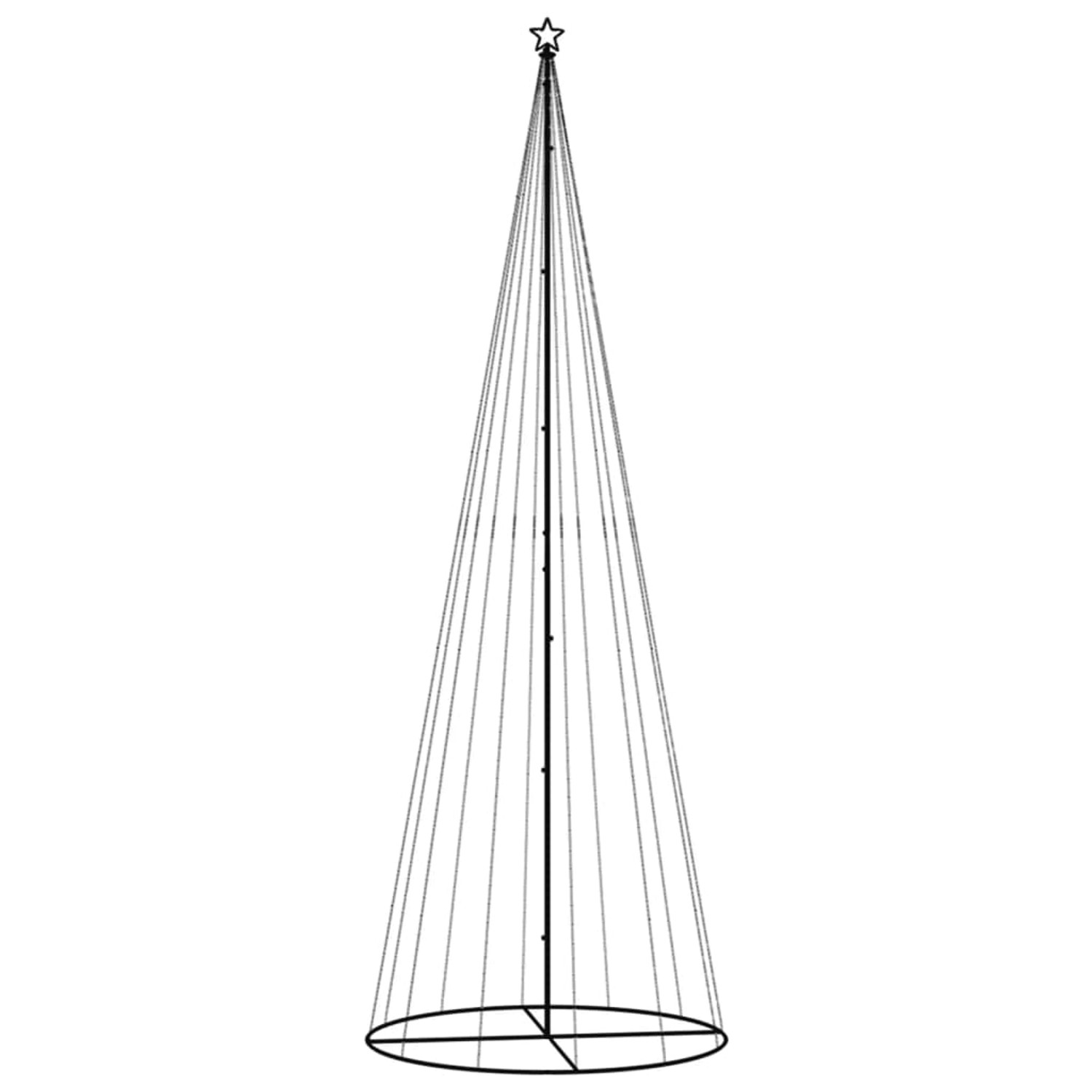 vidaXL LED-Weihnachtsbaum Kegelform Mehrfarbig 732 LEDs 160x500 cm 343497