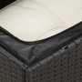 Detailaufnahme: Schwarze vidaXL Garten-Sofagarnitur mit wasserfestem Beutel und cremefarbenem Kissen.