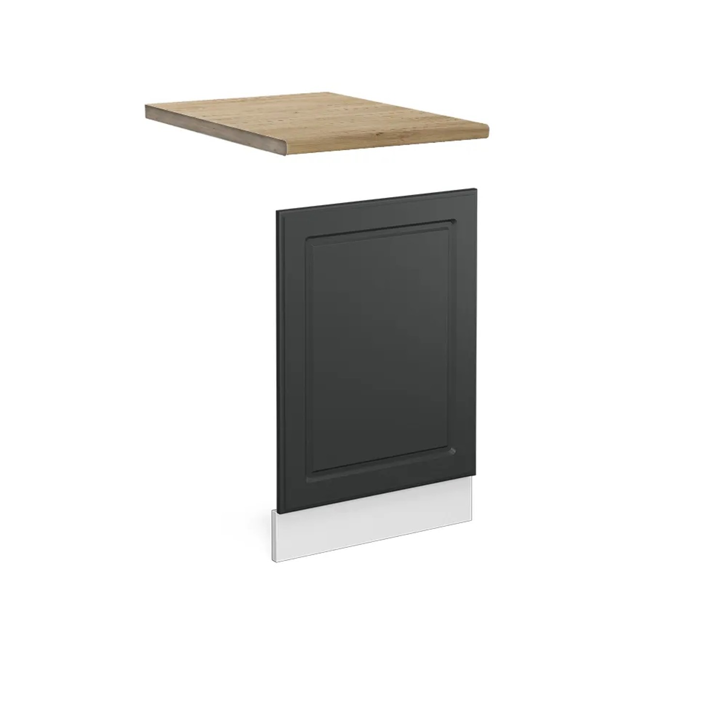 Vicco Frontblende R-Line Geschirrspüler Fronttür Anthrazit Landhaus/Weiß 45 cm AP Eiche