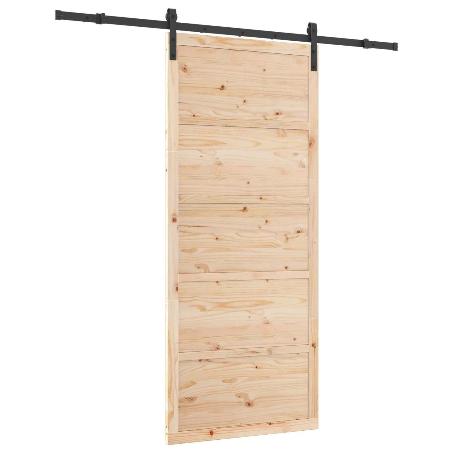 vidaXL Schiebetür Natur 90 x 208 cm Massives Kiefernholz 3445636