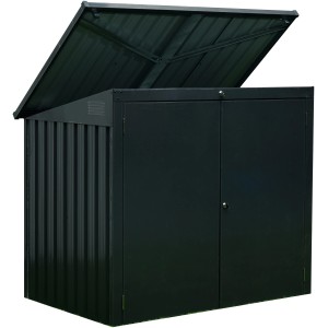 Floraworld Mülleimer-Garage, anthrazit, für 2 Mülltonnen bis 240L, mit abschließbarer Tür und Öffnungsklappe.