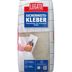 25 kg Sack Lugato Sicherheitskleber, Fliesenkleber für Wand und Boden.