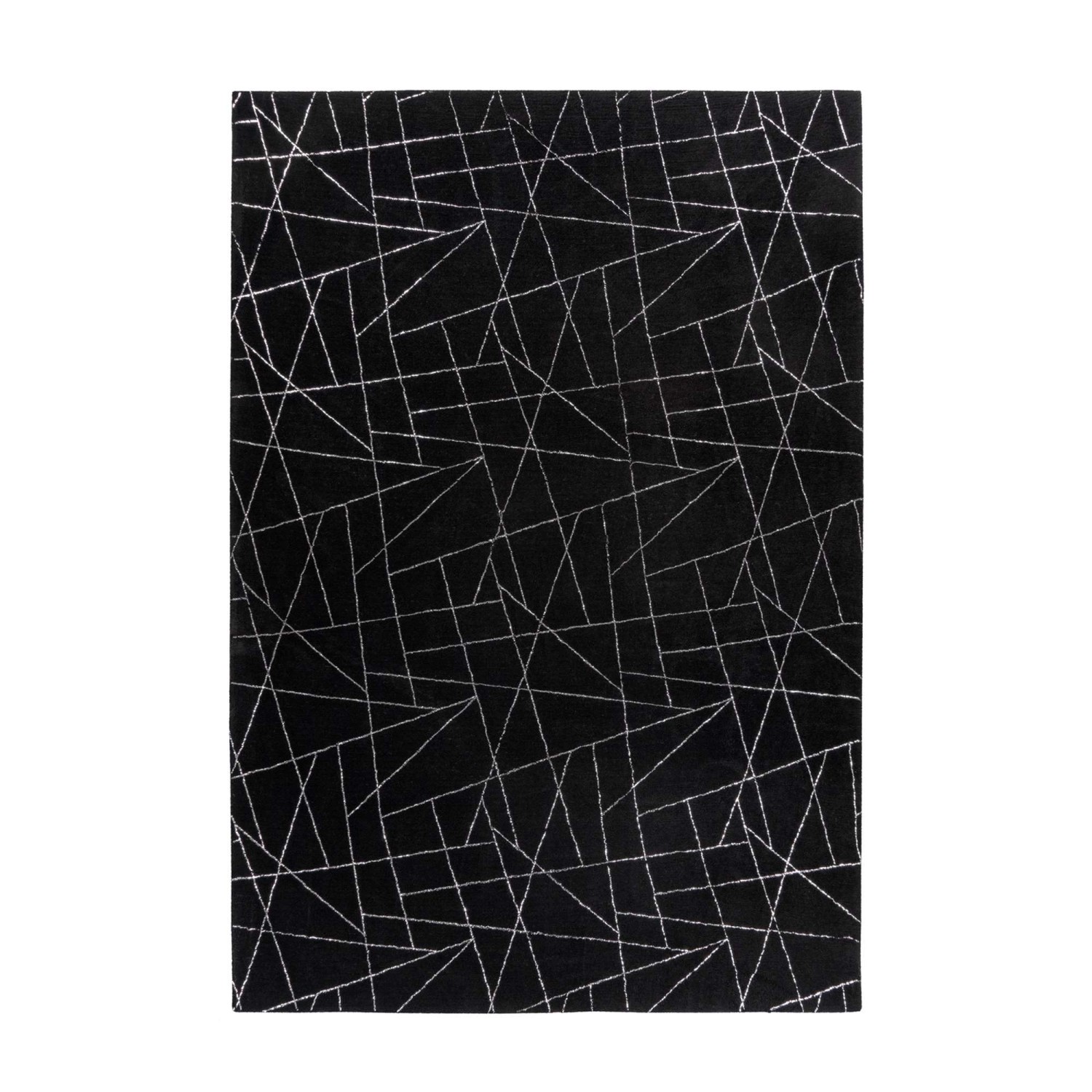 MeGusta Kurzflor Teppich Modern Schwarz - Silber 160x230 cm Magdalena günstig online kaufen