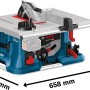 Bosch Professional Akku-Tischkreissäge GTS 18V-216 Solo mit Maßen, ohne Akku.