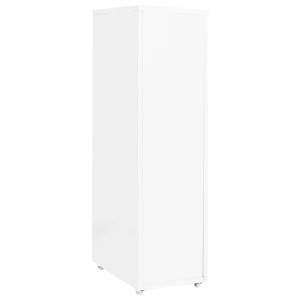 Weißer vidaXL Aktenschrank mit Rollen, Büroschrank aus Metall, 28x41x109 cm.