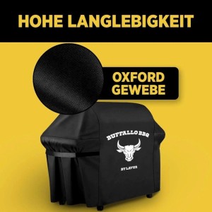 Schwarze Lavur BUFFALO BBQ Grillabdeckung aus Oxford Gewebe, wasserdicht und windfest.