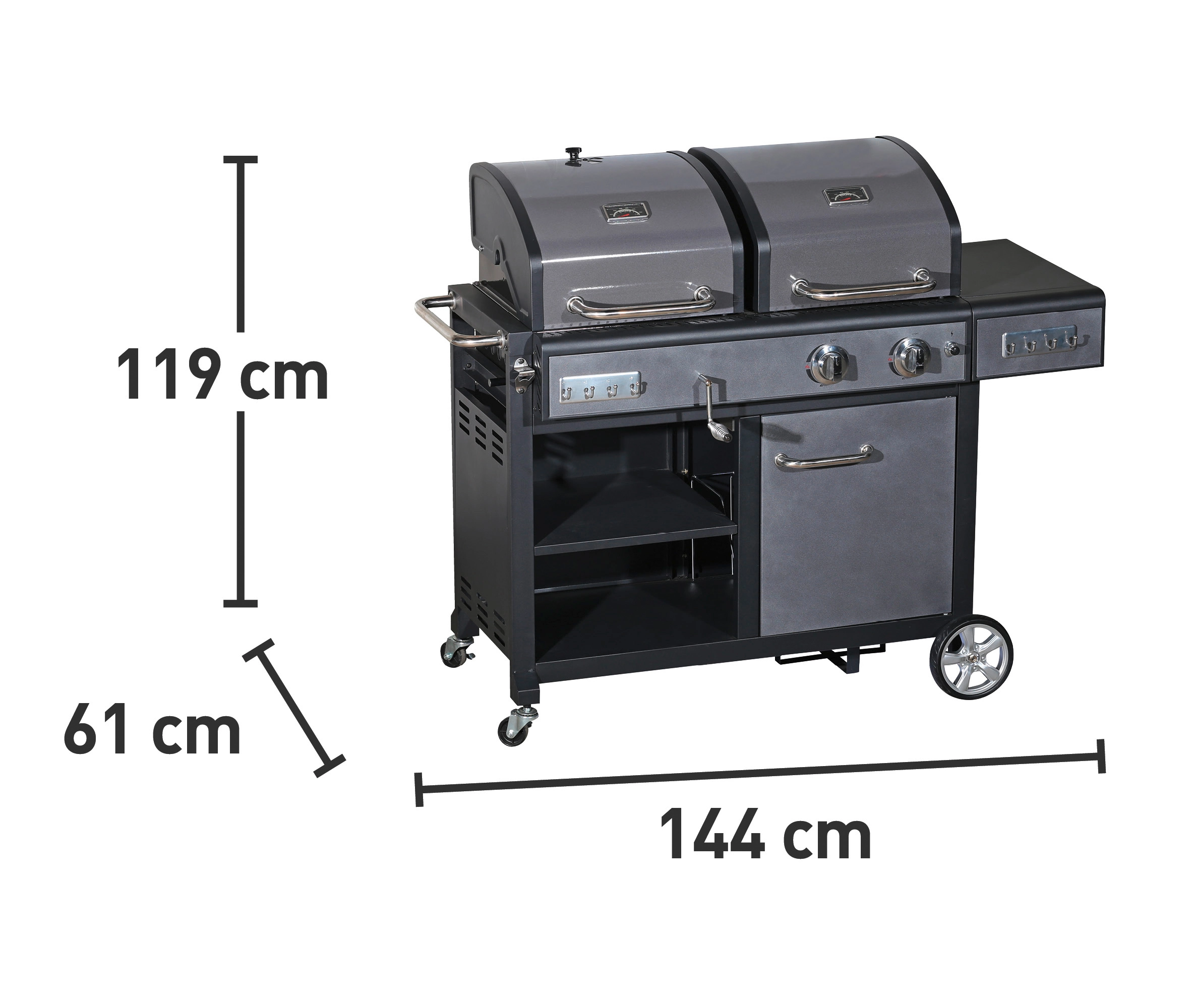 Gas& HolzkohleKombigrill Hudsonville mit 2 Brennern kaufen bei OBI