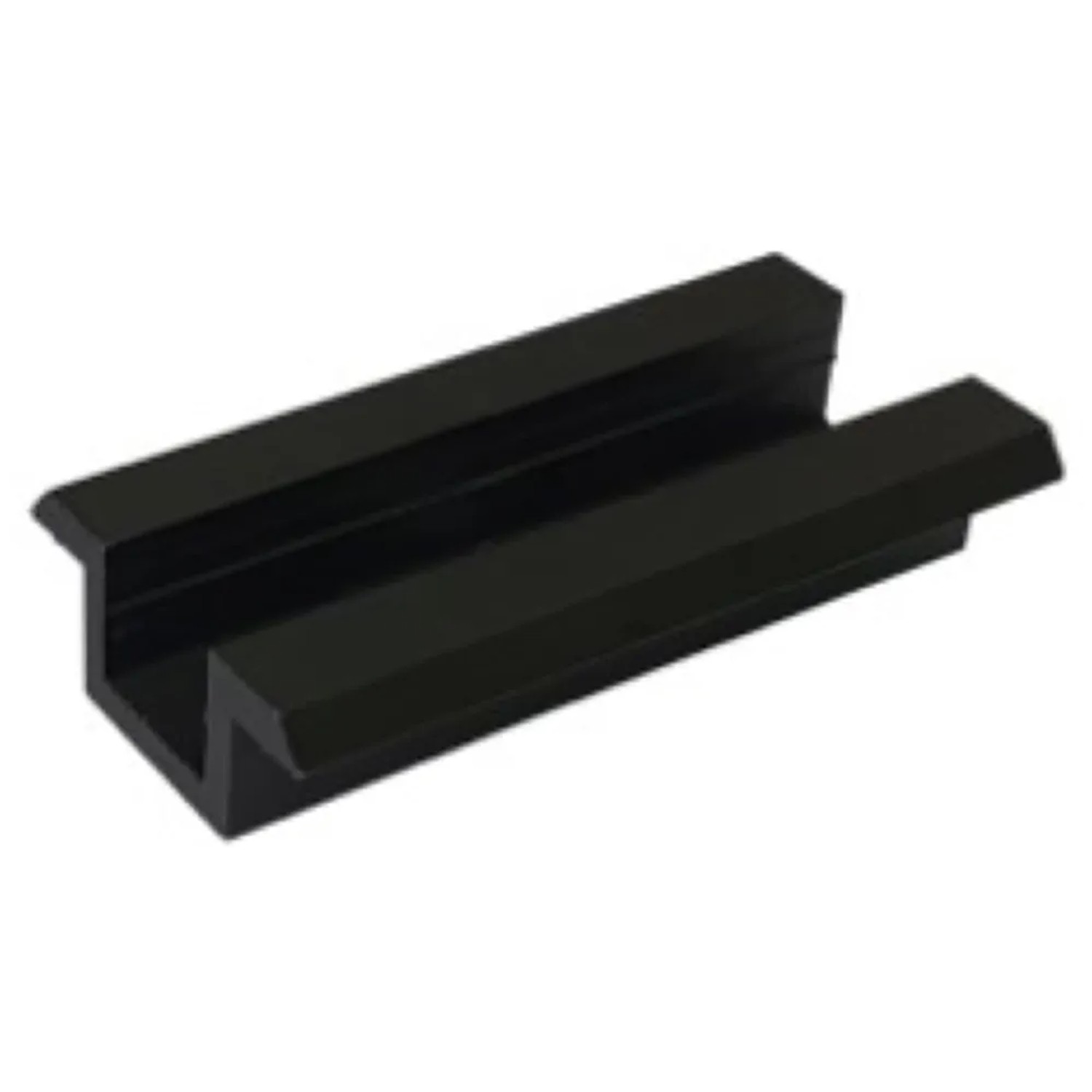 Schwarze Absaar Solar Mittelklemme zur Befestigung von Solar-Paneelen.