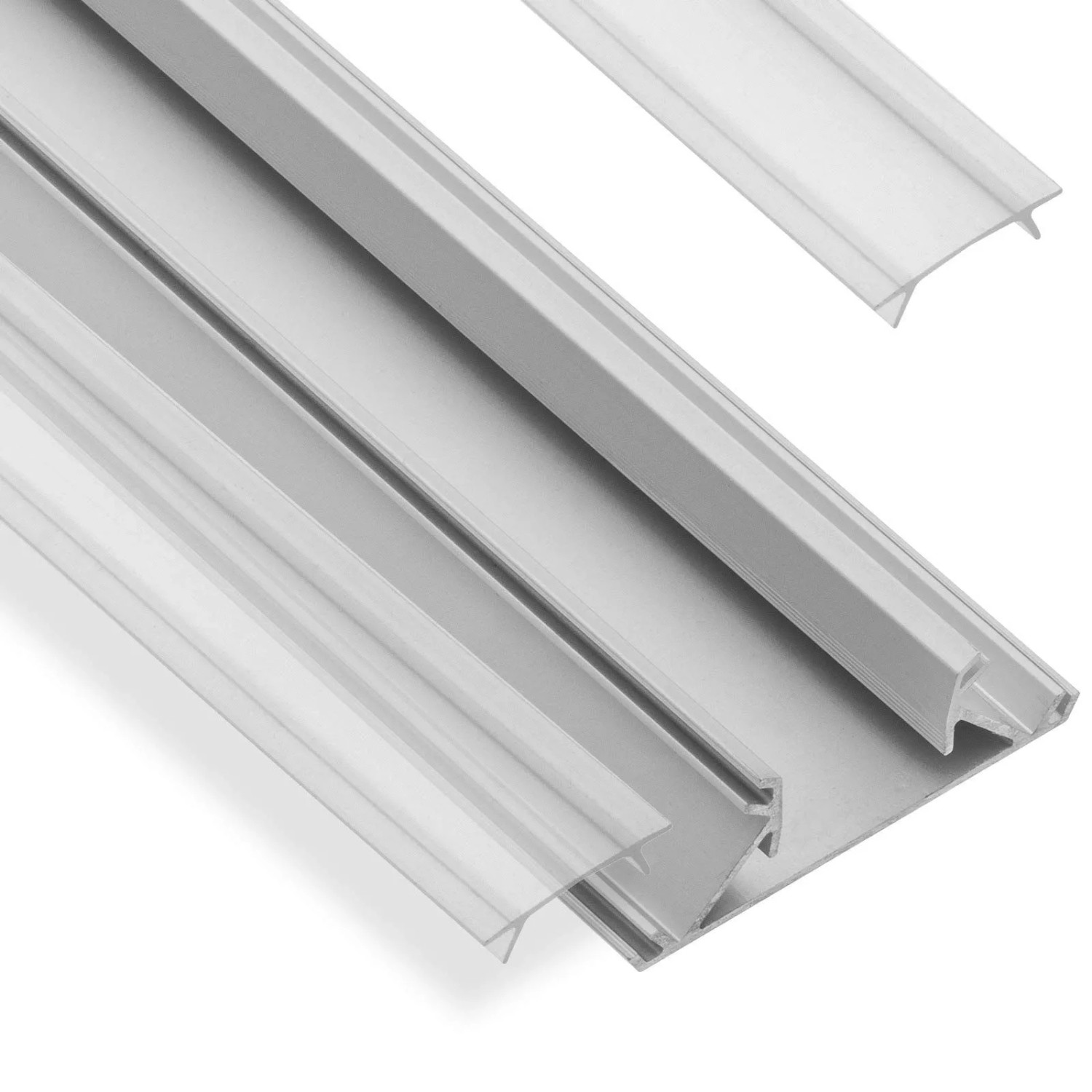 SOTECH LED Profil 47A für 16 mm Plattenstärke 2 m mit Klarer Abdeckung für Zwei LED Streifen