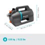 Gardena Gartenpumpe 4200 Silent Set, graue Elektropumpe mit Tragegriff und blauen Akzenten.